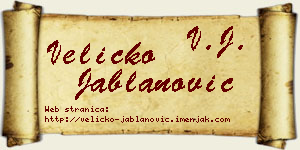 Veličko Jablanović vizit kartica